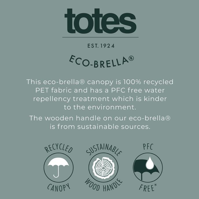 totes® Auto Open Walker Wood Handle Ribbon Print Umbrella  Extra Image 4